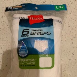 Hanes Boys' Tagless Briefs in White